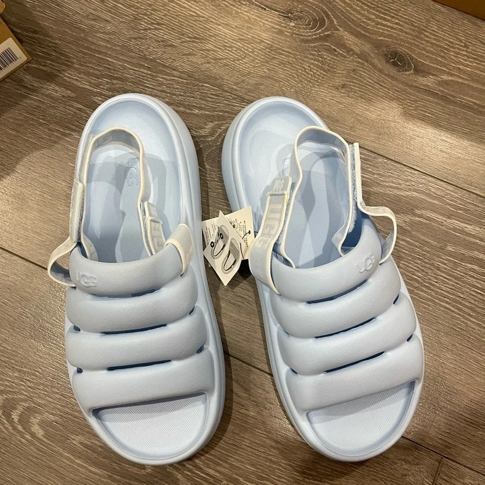UGG Sport Yeah Slides in Light Blue - Picture 1 of 3